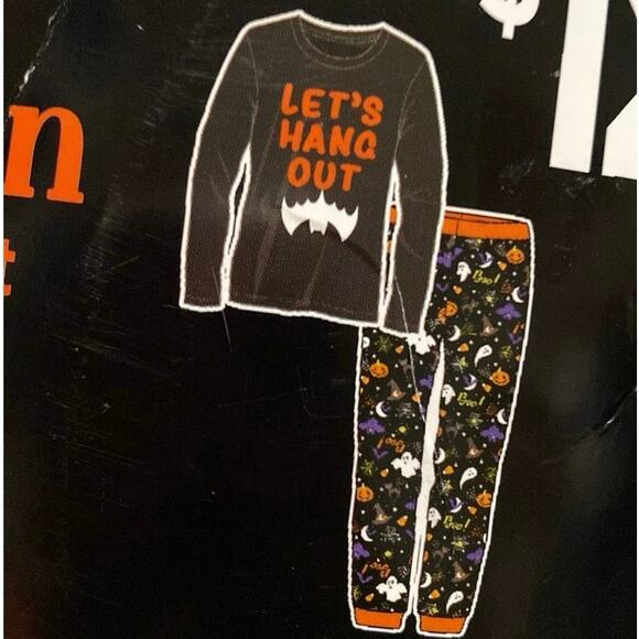 NEW Halloween Pajamas "Let's Hang Out" Men's Size XL 2 Piece Long Sleeve Set - Picture 2 of 7